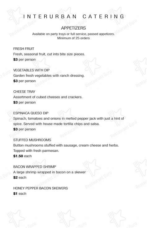 Menu at Interurban of Chickasha pizzeria, Chickasha