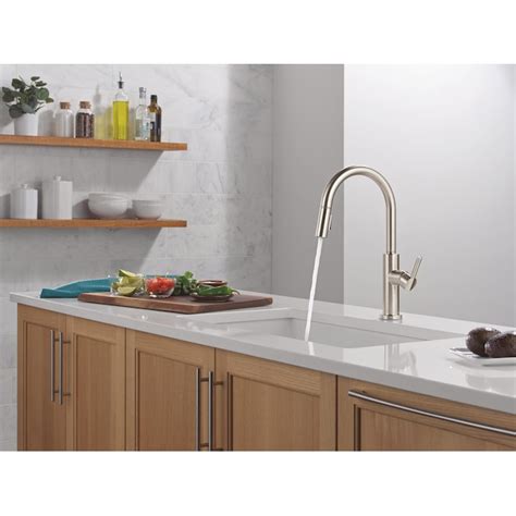 Delta Nicoli Stainless Steel Single Handle Deck-mount Pull-down Kitchen ...