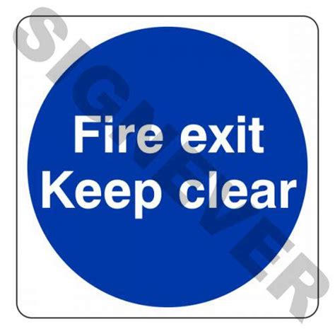 SIGN EVER Fire Exit Keep Clear Signage Sticker Hospital Medical College ...
