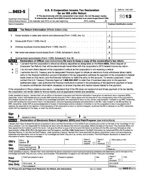 2013 Form 8453-S. U.S. S Corporation Income Tax Declaration For An IRS ...