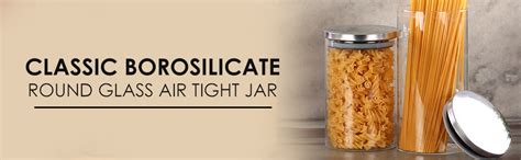Classic Borosilicate Round Glass Air Tight Jar 1000ml – Wonderchef India