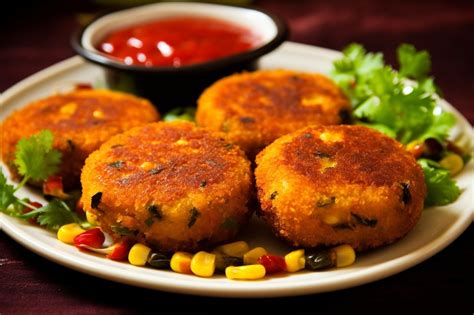 Crispy corn tikki | Premium AI-generated image