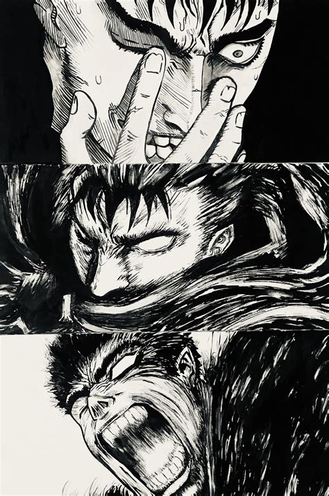 My finished Beserk Panel paintings for my bf on canvas :) : r/Berserk