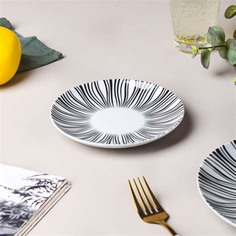 La Mode Printed Ceramic Dessert Plate White 6 Inch Online - Premium ...