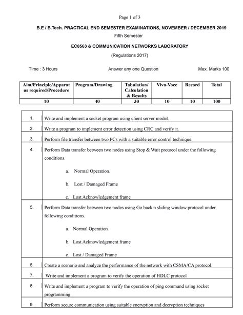 EC8563 - Page 1 of 3 B / B. PRACTICAL END SEMESTER EXAMINATIONS ...
