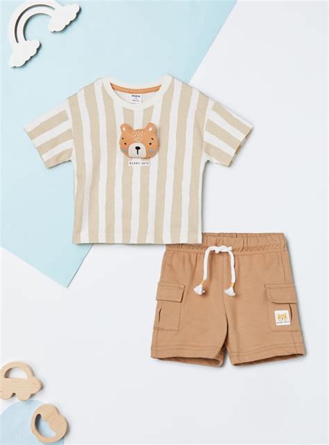 Buy Boys Striped Shorts Set Online at just Rs. 599.0 - 1000016666085 ...