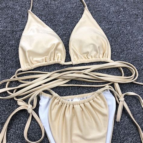 String micro bikini set 2019 new High cut brazilian swimsuit female ...