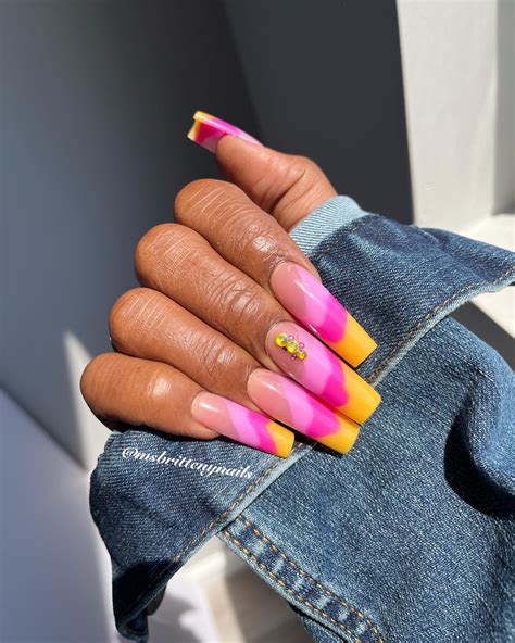 40+ Pretty Ideas for Pink and Yellow Nails that Turn Heads - Nail ...