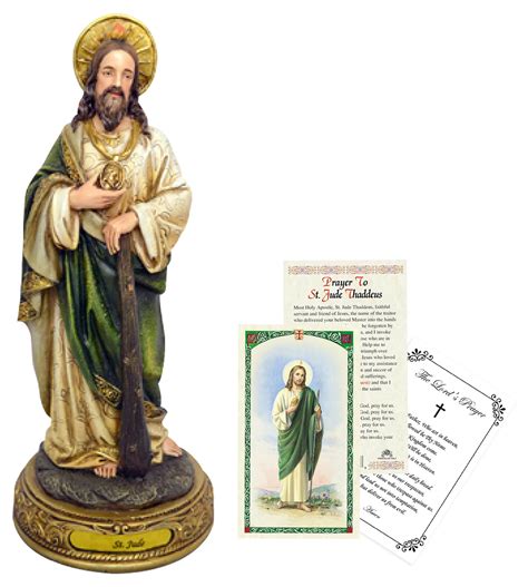Buy Large 12 inch Saint Jude Statue - St Jude Prayer Card, The Lord's ...