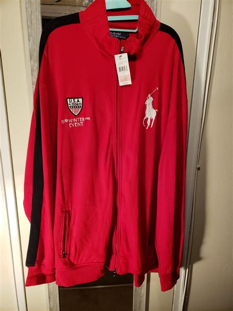 Polo Ralph Lauren Red Big Pony Logo Track Jacket,Hoo… - Gem