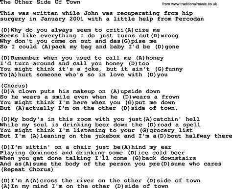 The Other Side Of Town - Bluegrass lyrics with chords