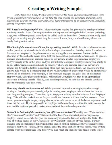 Image result for Good Example of a Writing Sample