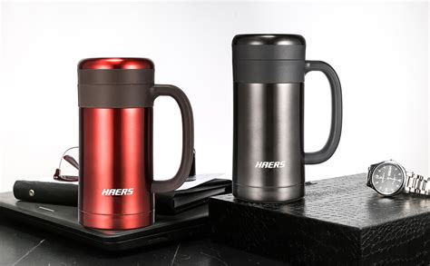 HAERS Double Wall Vacuum Insulated BPA-Free Mug (450 milliliters) (Blue ...