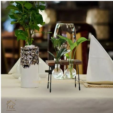 HDC Indoor Propagation Station Wooden Stand With 2 Bulb-Shaped Glass V