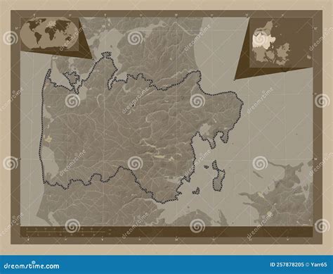 Midtjylland, Denmark. Sepia. Capital Stock Illustration - Illustration ...