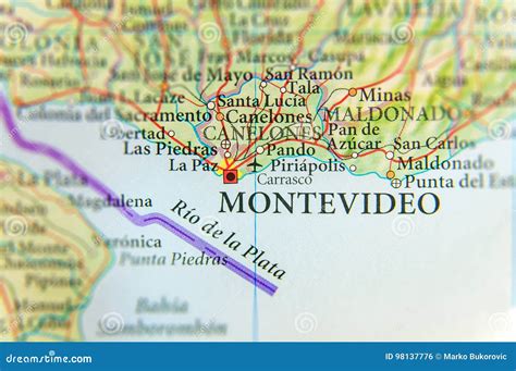 Geographic Map of Uruguay with Montevideo Capital City Stock Photo ...