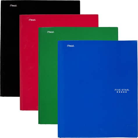 Five Star Folder Notebook Five Star 4 - Pocket Folder, Plastic, Black ...