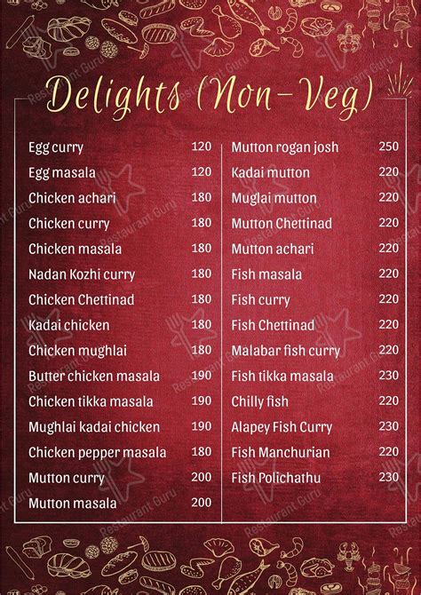 Menu at Pearl Resturant, Nagercoil