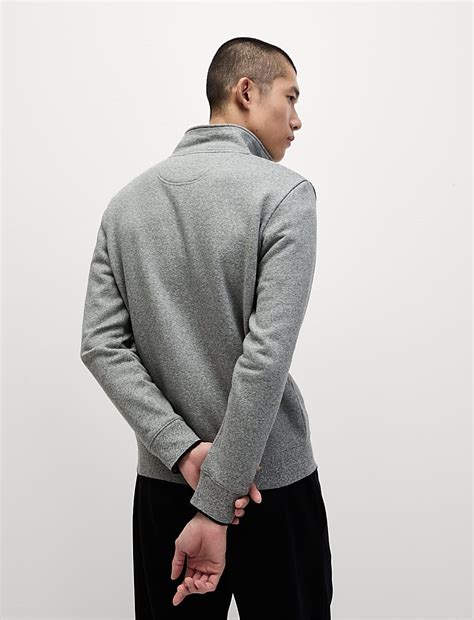 Buy Pure Cotton Zip Up Funnel Neck Sweatshirt at Marks & Spencer