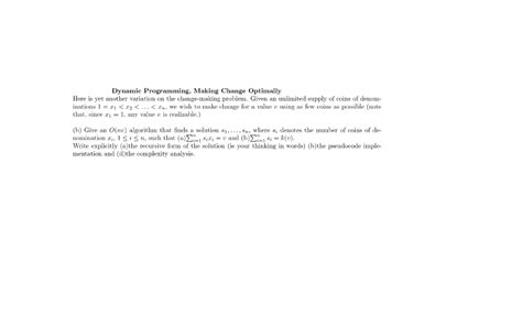 Image result for Making Change Problem Dynamic Programming Algorithm