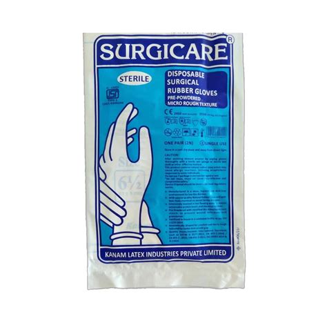 Surgicare Disposable Surgical Powdered Latex Gloves. Sterile. 1 pair ...