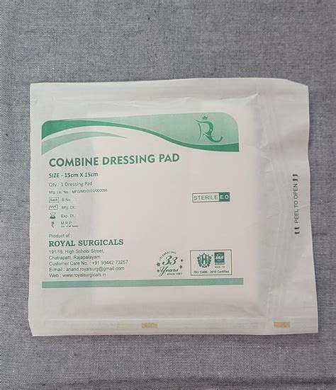Royal Surgicals Sterile Absorbent Cotton Combine Dressing Pad ...