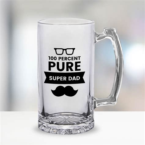 Buy Pure Super Dad Transparent Beer Mug Gift For Father's Day Online ...