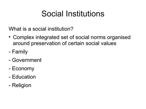 Social Institutions Definition