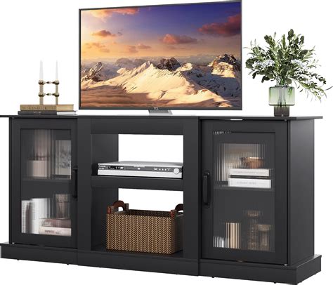 Amazon.com: WLIVE Retro TV Stand for 65 inch TV, TV Console Cabinet ...