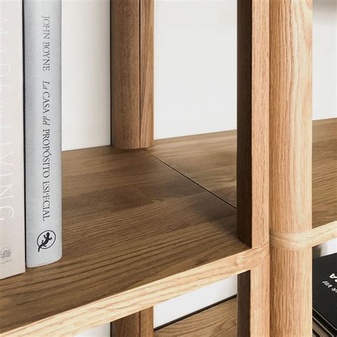 Cloe · White pigmented oak shelf (two unit) with black metal doors – Woodendot