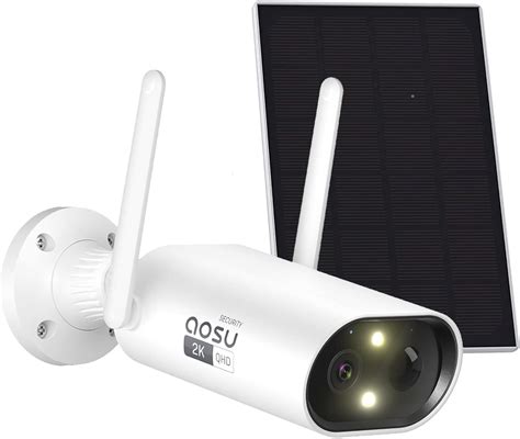 Amazon.com : AOSU Security Camera Outdoor Wireless- 2K Wi-Fi Solar ...