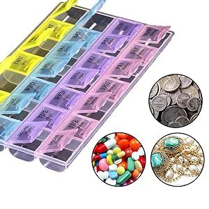 Homesoul Pill Medicine Organizer Reminder Storage Box 7-Day Medicine ...