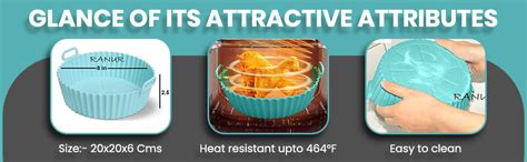 Buy RANUR Washable Air Fryer Silicone Pot with Ear Handles, Air Fryer ...