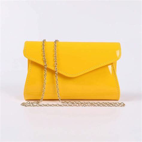 Lady PU Evening Bag Patent Leather Hand Bag Flash Contracted Bag In ...