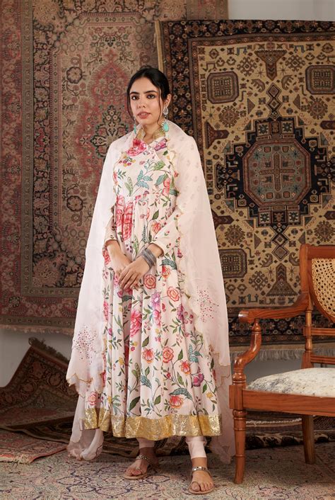 Gulzar Ivory Anarkali Set – Minara