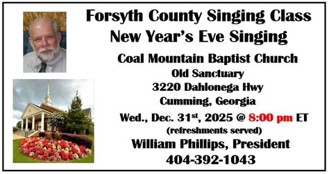 Forsyth County, Georgia New Years Eve Gospel Singing, Coal Mountain ...