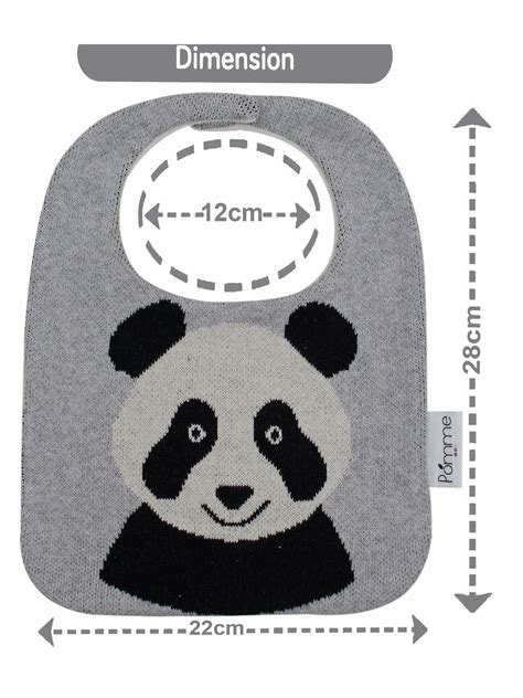 Cotton Knitted Gray Panda Bib Apron – Pomme