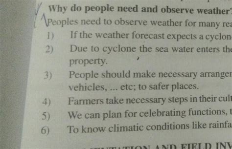 What is the importance of knowing the weather . 5 points Please can you ...