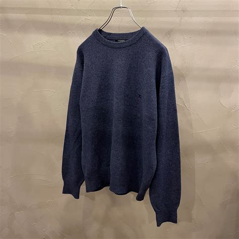 BURBERRY LONDON / logo embroidery knit sweater / 90's | ROOM