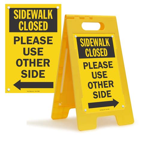 SmartSign Sidewalk Closed Sign, Please Use Other Side Folding Floor ...
