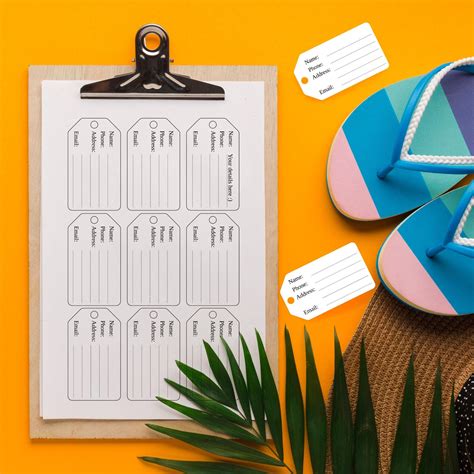 Personalized Luggage Tag Template - 2" X 3.5" Downloadable Tag - Print ...