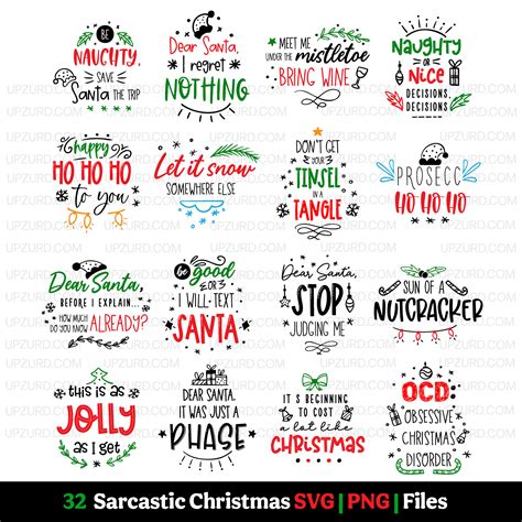 32 Funny and Sarcastic Christmas Quotes Christmas PNG - Etsy UK