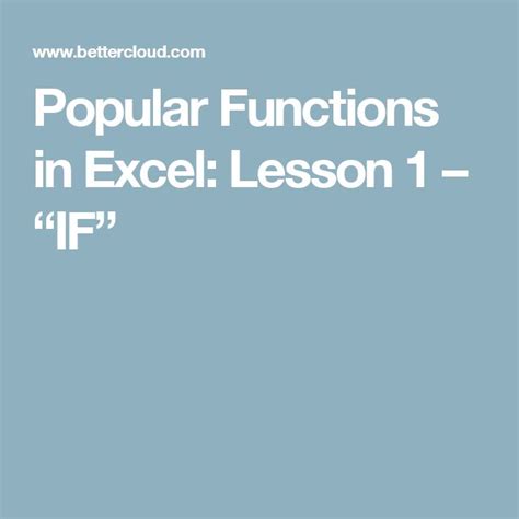 Lesson On If Functions in Excel 的图像结果