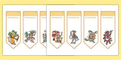 Aztec Editable Bookmarks (teacher made) - Twinkl