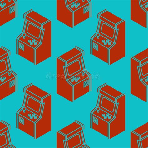 Old Arcade Machine Gaming Pattern Seamless. Retro Video Game Play ...