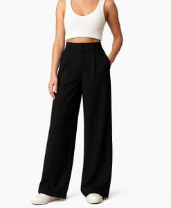 Bae-Rich Relaxed, Flared Women Black Trousers - Buy Bae-Rich Relaxed ...