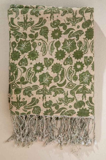 Buy Creatures Of The Night Cotton Loose Weave Leaf Green Sofa Throw ...