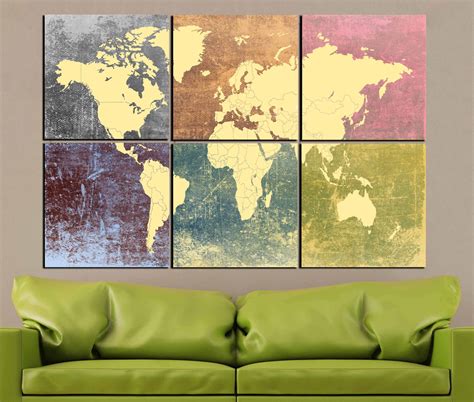 Canvas Wall Art Map Of World at Ebony Heritage blog