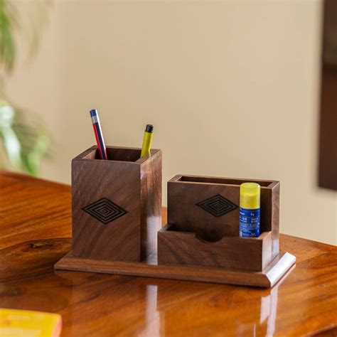 ExclusiveLane Sheesham Wooden Table Organizer Desk Organizer for Study ...