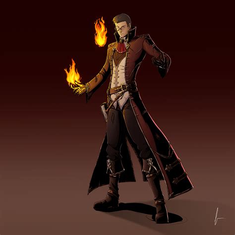Aiden Rimer the dapper pyromancer (art by dmaxcustom) : r/characterdrawing